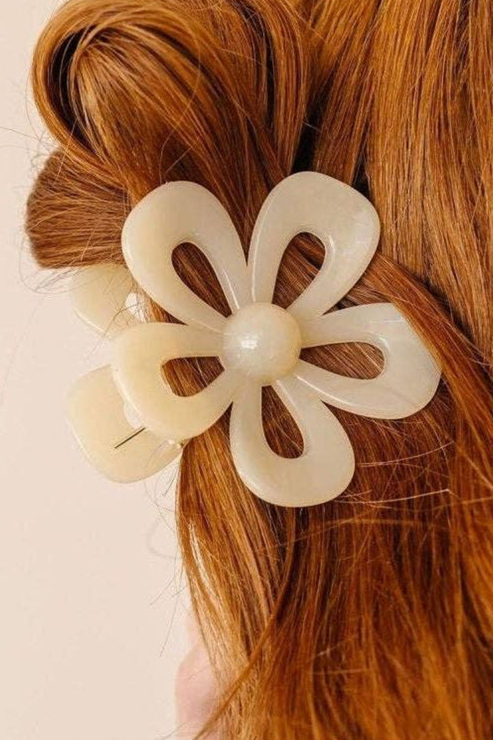 Cream Flower Clip