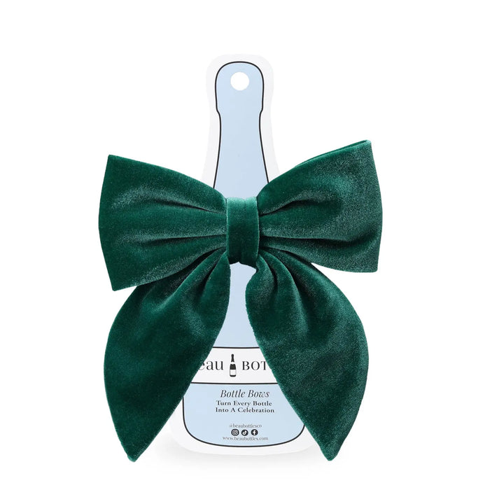 Beau Bottles - Green Velvet Bottle Bow