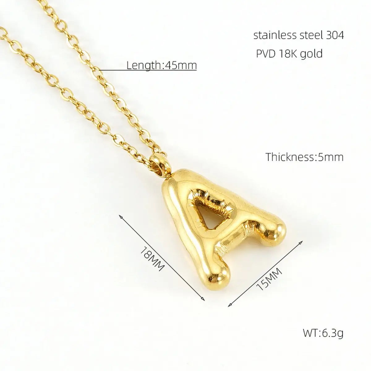 18K Gold Letter Necklace (A)