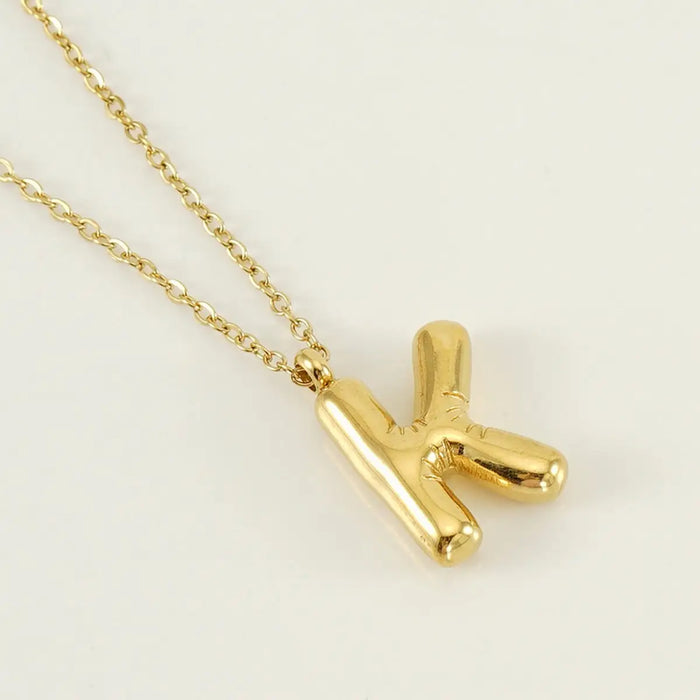 18K Gold Letter Necklace (K)