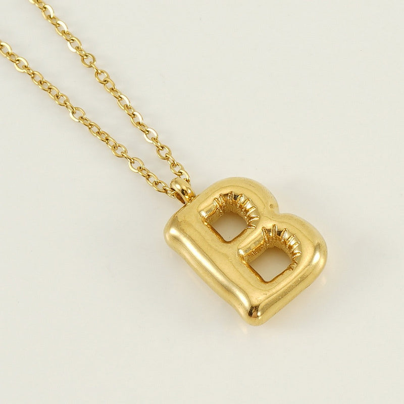 18K Gold Letter Necklace (B)