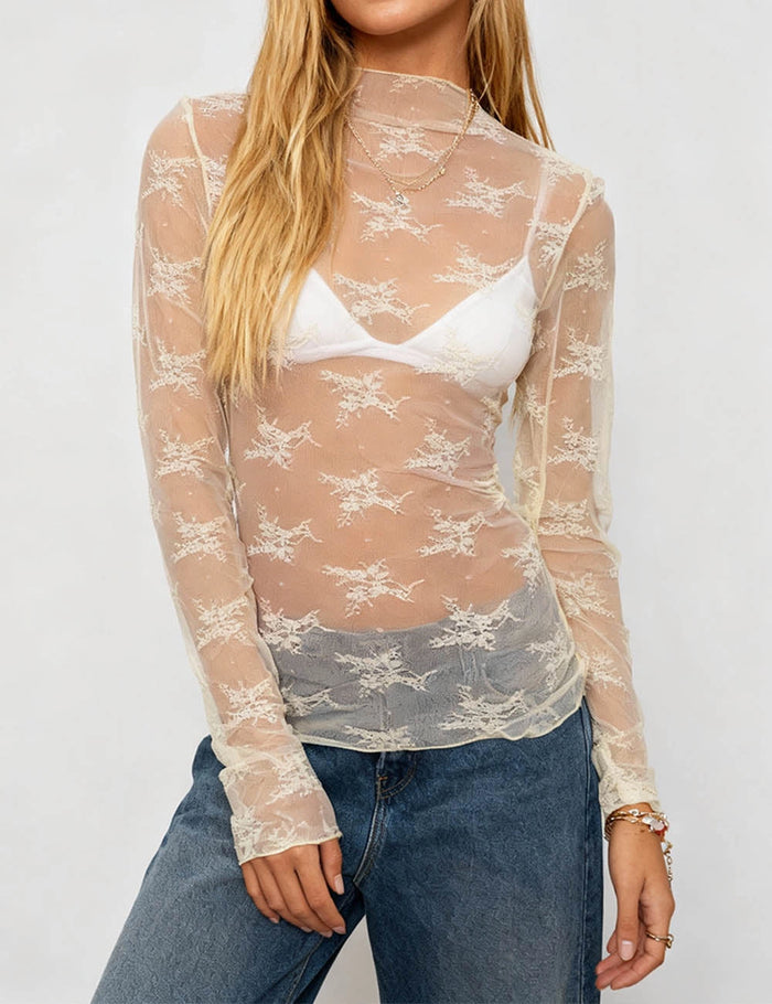 Butter Yellow Lace Top