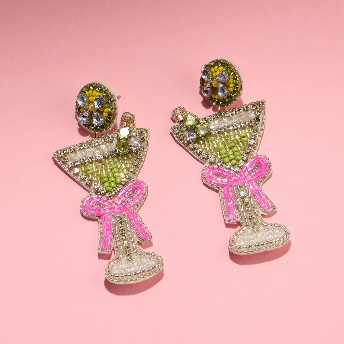 Beaded Martini Earrings