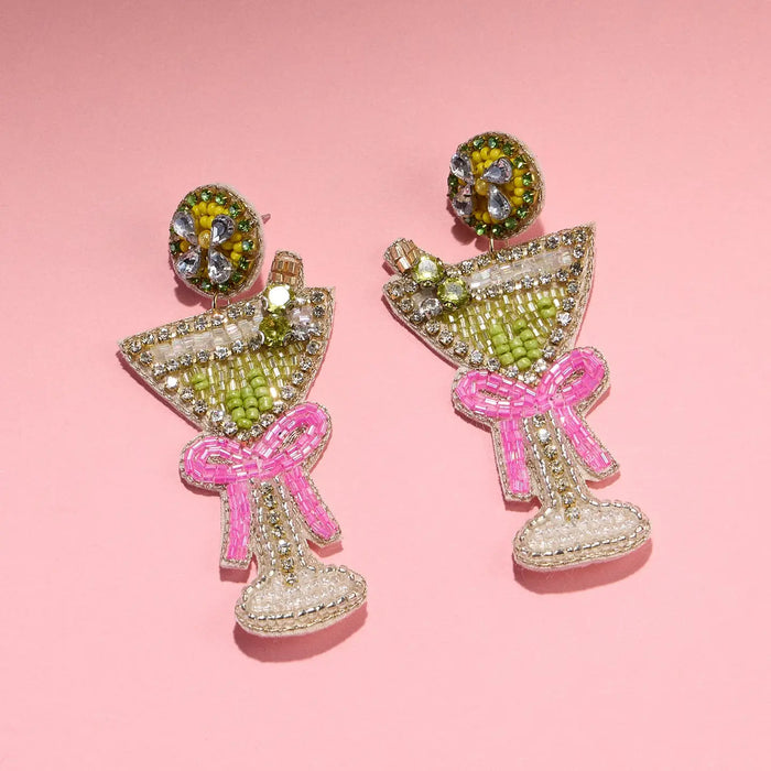 Beaded Martini Earrings