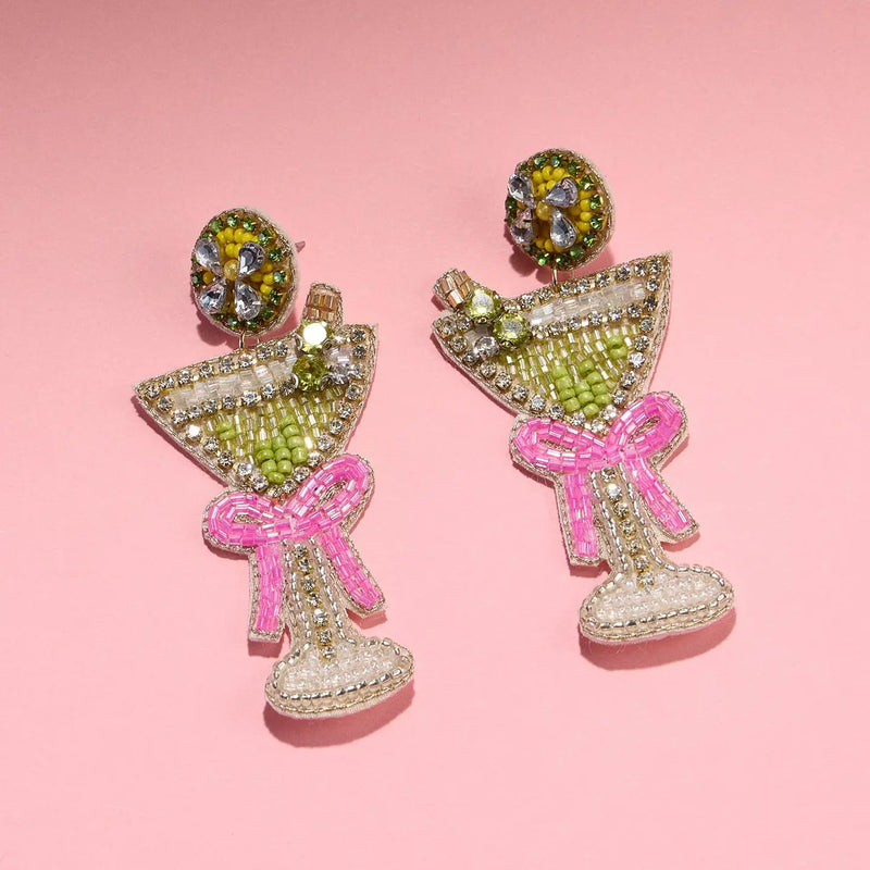 Beaded Martini Earrings