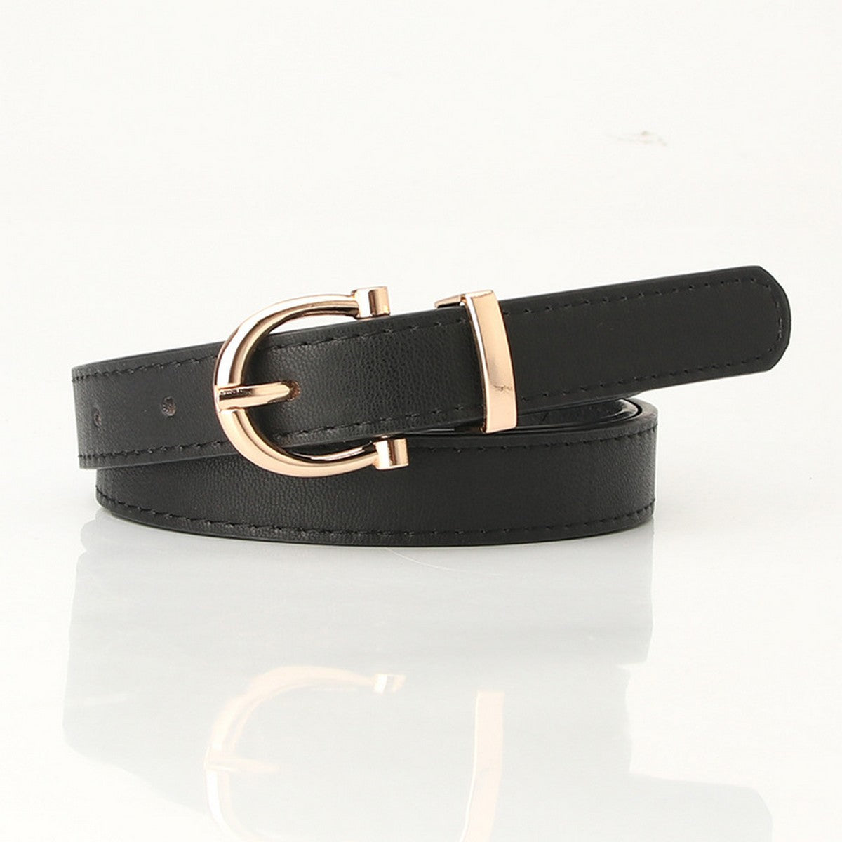 Thin Black Belt (One Size)