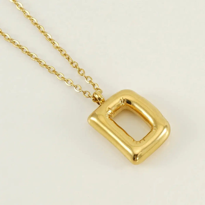 18K Gold Letter Necklace (D)