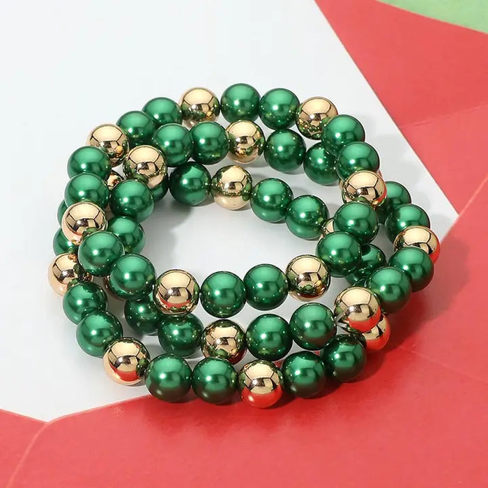 Green And Gold Bracelet Set