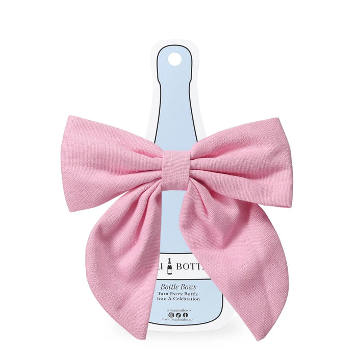 Beau Bottles - Pink Linen Bottle Bow