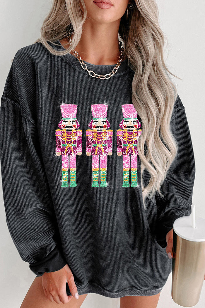 Black Corded Nutcracker Sweatshirt