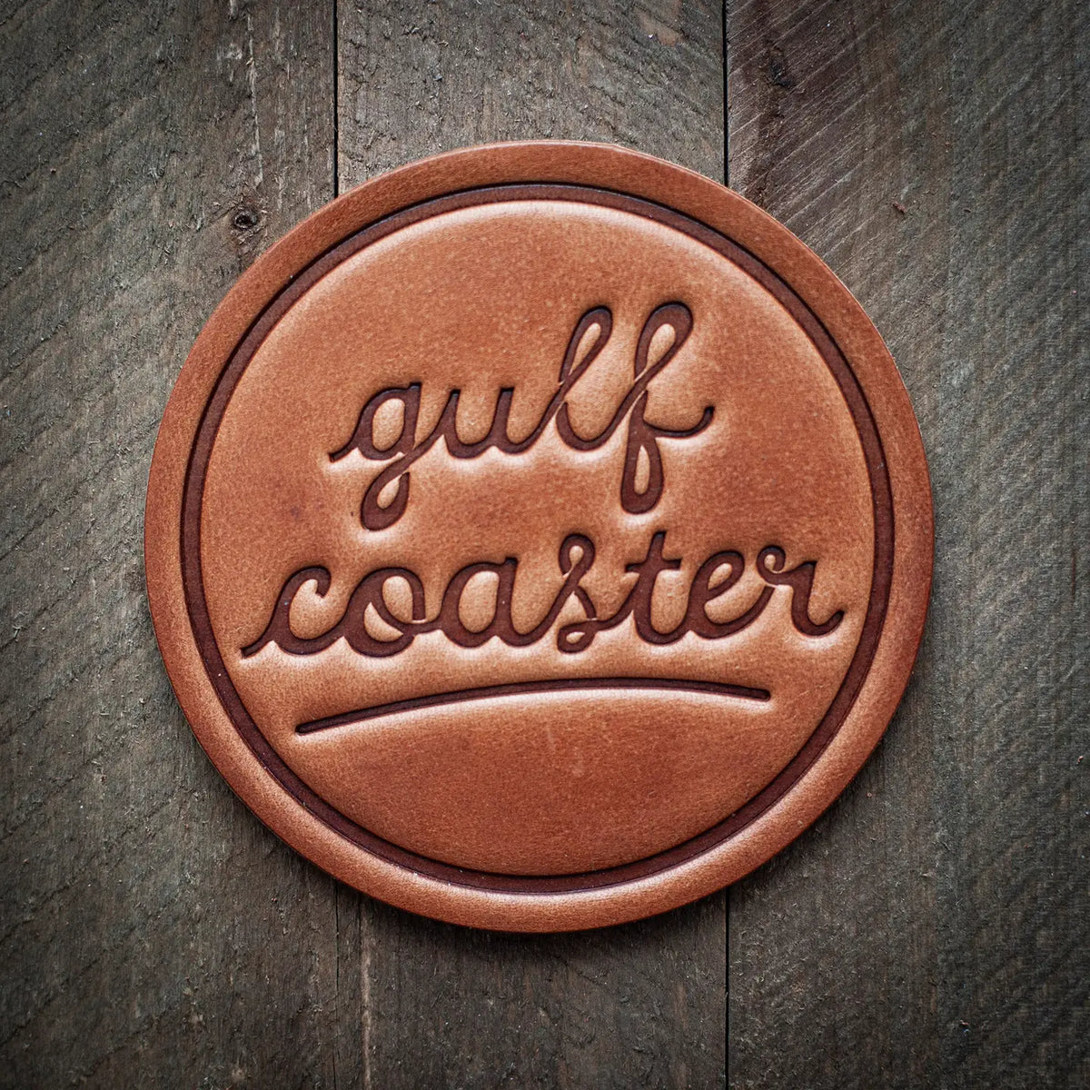 Gulf Coaster Leather Coaster