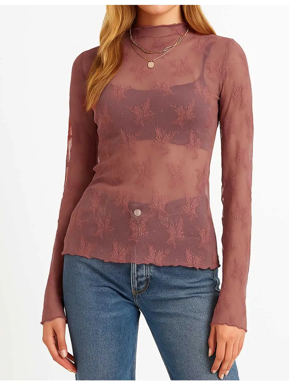Dusty Rose Lace Top