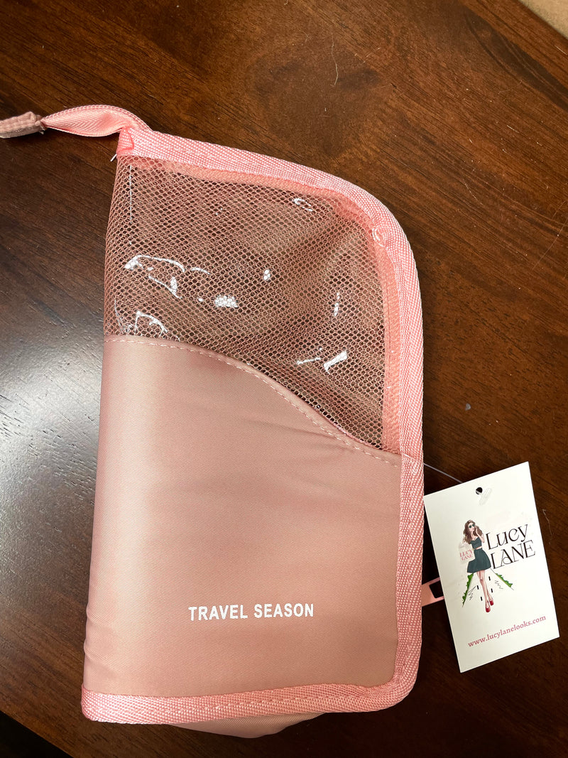 Pink Makeup Brush Travel Bag