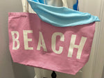 Pink "Beach" Tote Bag