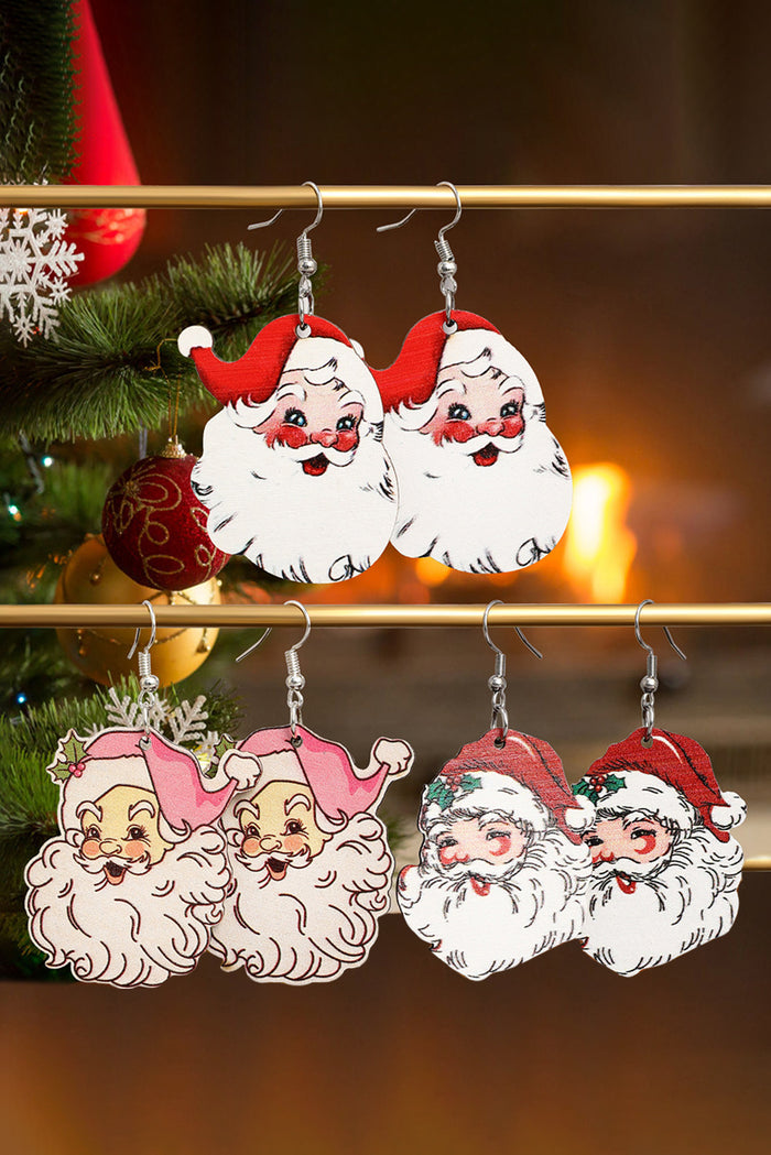 Pink Vintage Santa Earrings