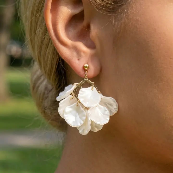 White Petal Earrings