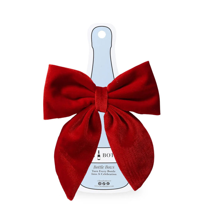 Beau Bottles - Red Velvet Bottle Bow