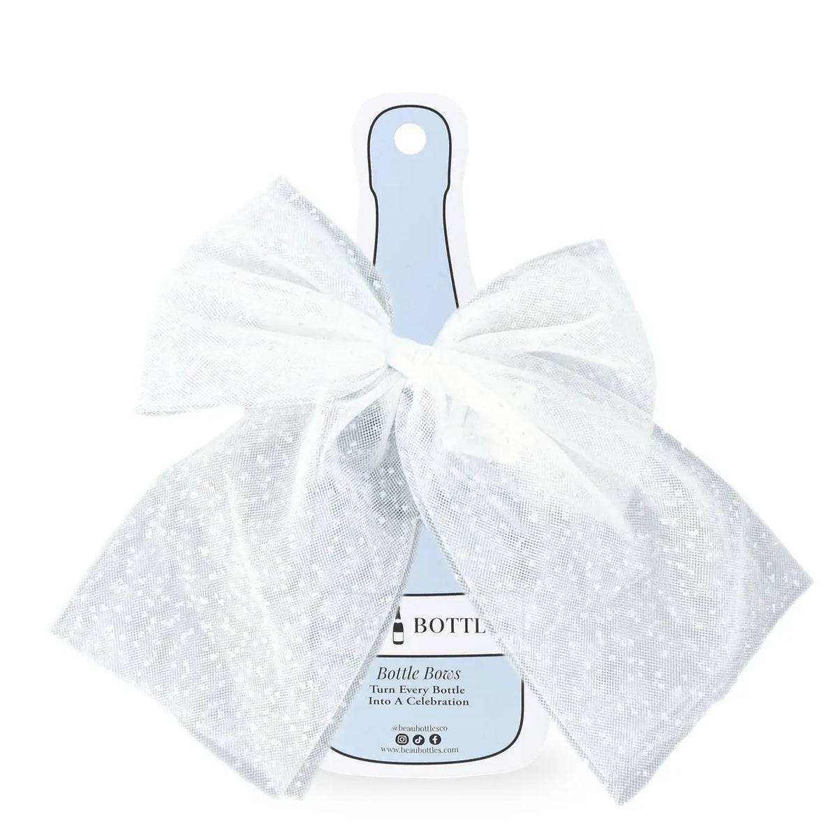 Beau Bottles - White Tulle Bottle Bow