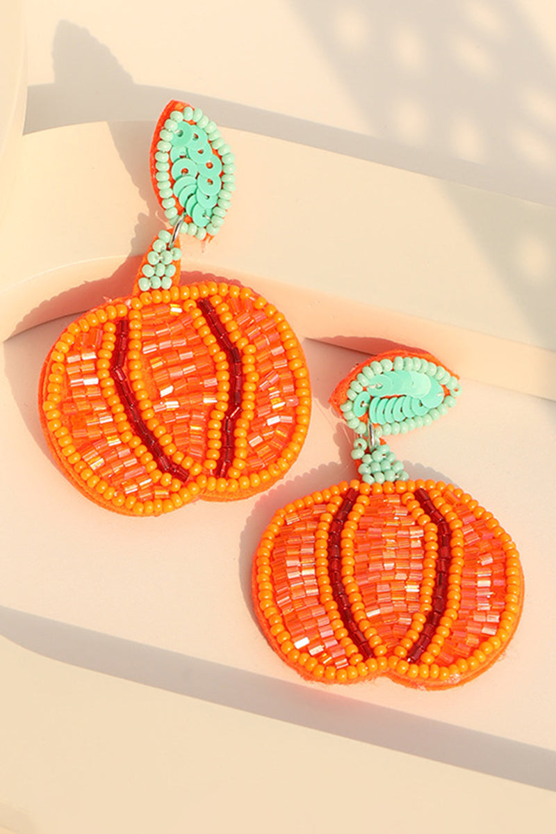 Beaded Pumpkin Earrings