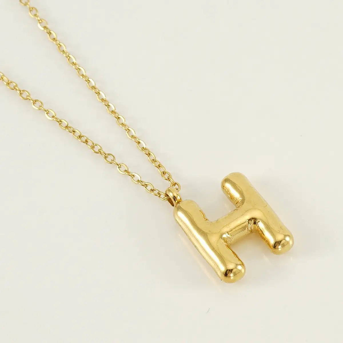 18K Gold Letter Necklace (H)