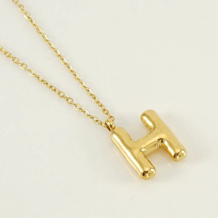 18K Gold Letter Necklace (H)