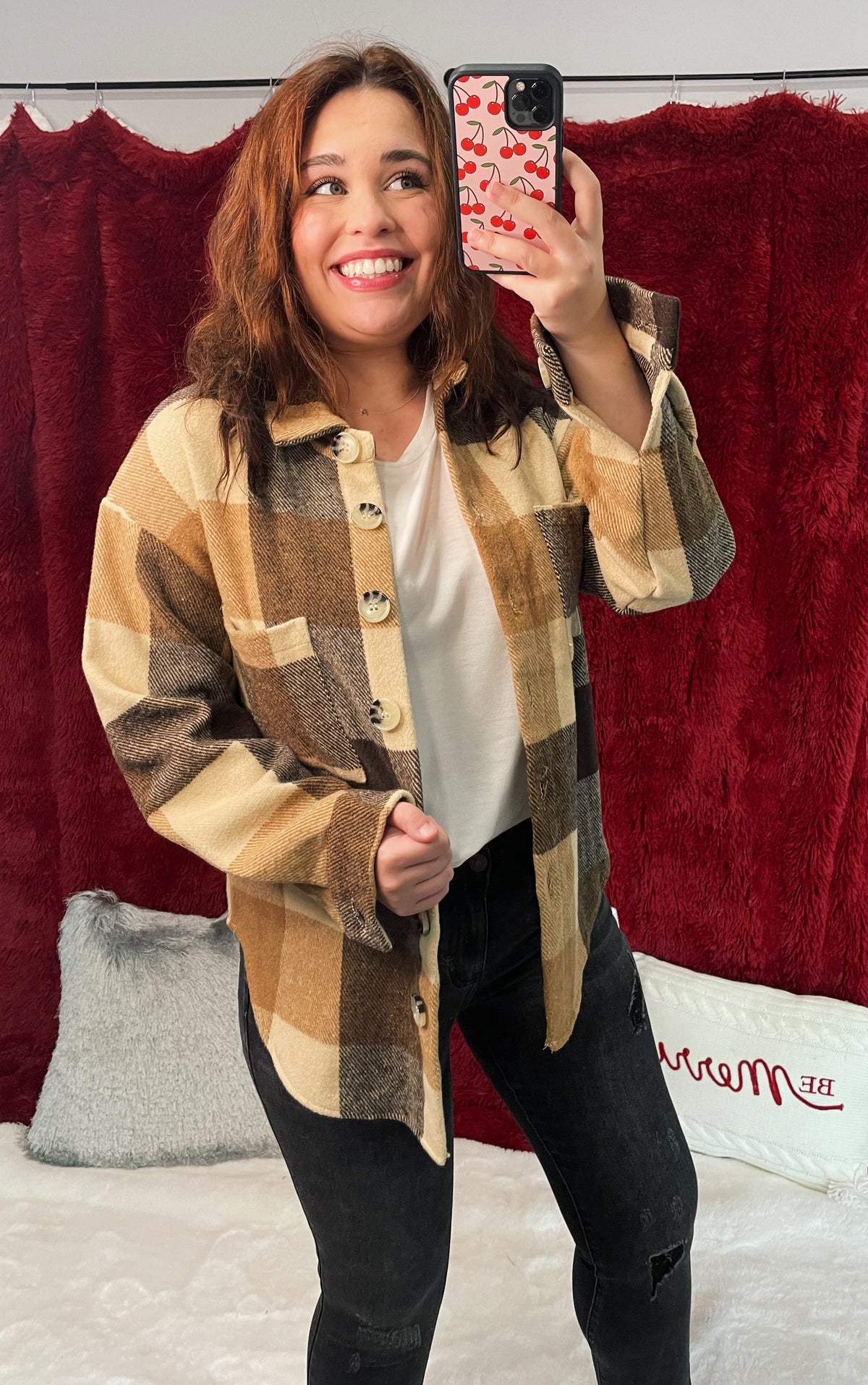 Brown Flannel Shacket