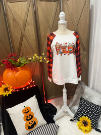 Orange Plaid Fall Drink Shirt