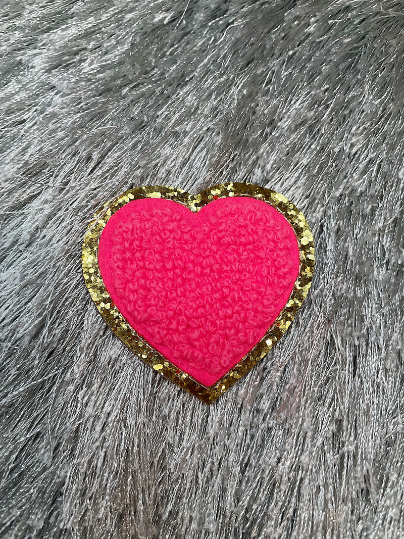 Hot Pink Self Adhesive Heart Patch