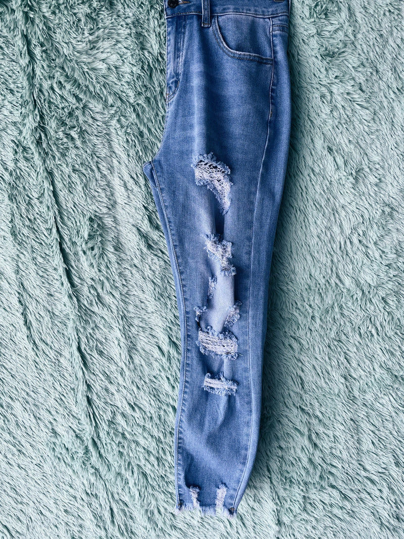 Light Wash Ripped Boyfriend Jeans
