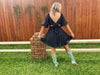 Black Square Neck Ruffled Mini Dress