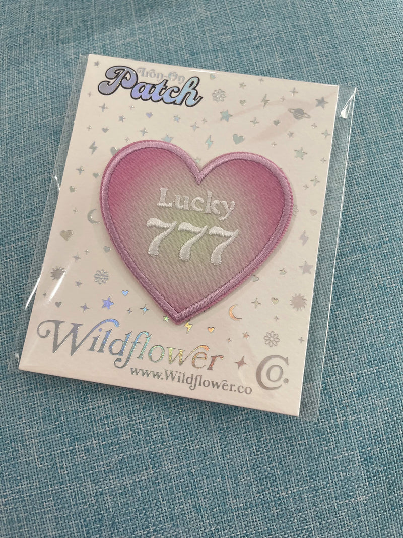"777 Lucky" Angel Number Heart Patch