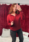 Maroon Snap Button Pullover Hoodie