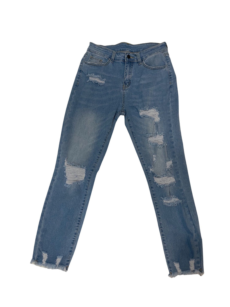 Light Wash Ripped Boyfriend Jeans